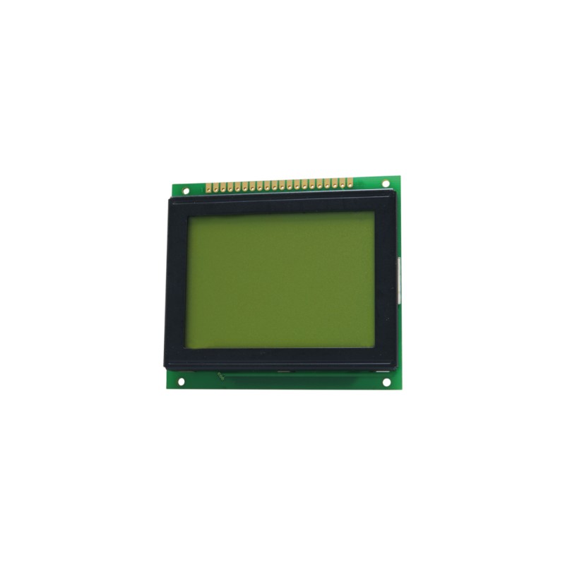 TOPWAY - LM12864TBY-1. Single color chart LCD display. 128 x 64. 5Vdc. Yellow / Green background / Gray color character.