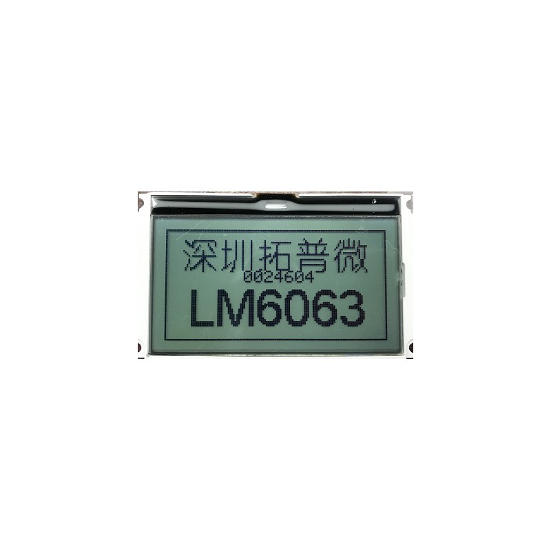 TOPWAY - LM6063ACW. Single color chart LCD display. 128 x 64. 3Vdc. White background / Black color character.