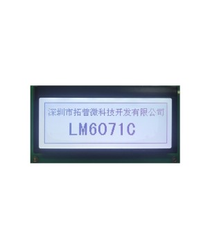 TOPWAY - LM6071CCW. Single color chart LCD display. 192 x 64. 3Vdc. White background / Black color character.