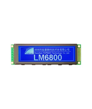TOPWAY - LM6800AFW-5. Single color chart LCD display. 256 x 64. 5Vdc. Blue background / White color character.