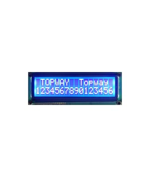 TOPWAY - LMB162NFC. Alphanumeric LCD display. 2 x 16. 5Vdc. Blue background / White color character.