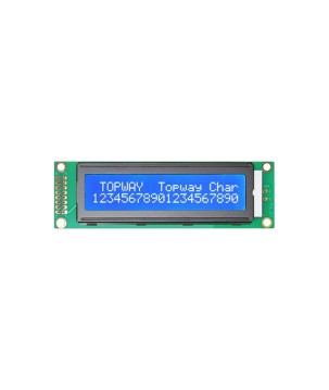 TOPWAY - LMB202DFC. Ecrã LCD Alfanumérico 2 x 20. 5Vdc . Fundo Azul / Carácter Branco