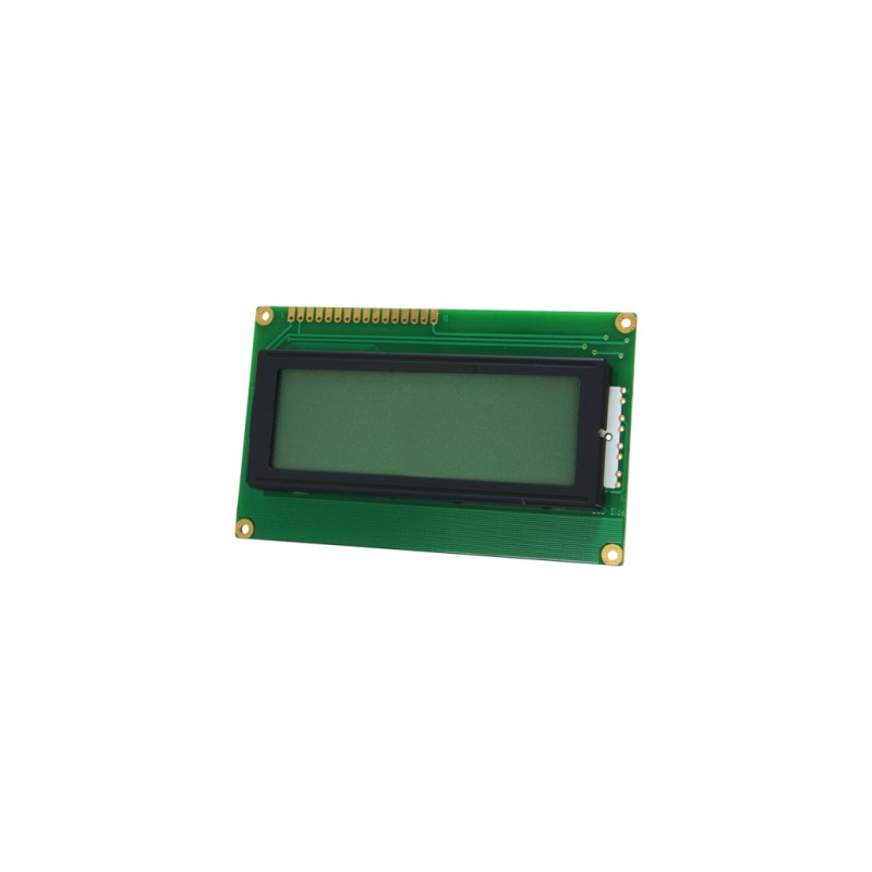 TOPWAY - LMB204BDC-1. Ecrã LCD Alfanumérico 4 x 20. 3Vdc . Fundo Amarelo / Verde / Carácter Cinzento