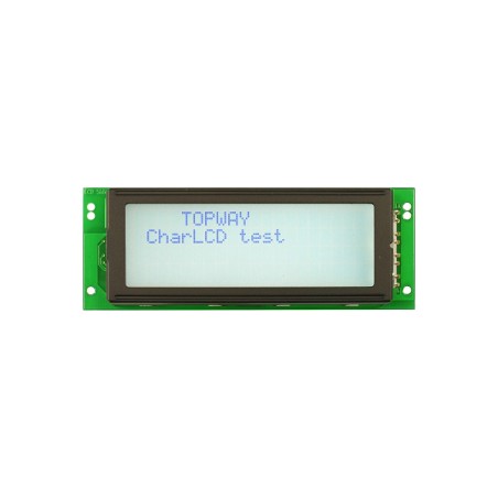 TOPWAY - LMB204CDC. Display LCD Alfanumérico. 4 x 20. 3Vdc. Fondo Blanco / Carácter Gris