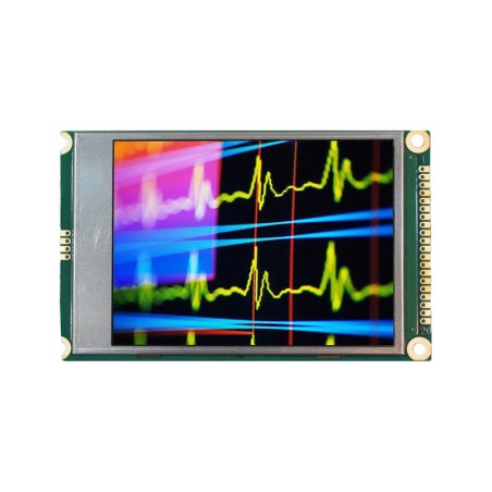 TOPWAY - LMT032DNAFWD-NBN. Color TFT chart LCD display. 320 x 240. 3Vdc. White background / RGB color character.