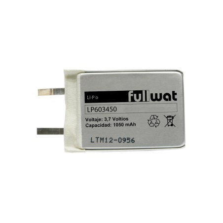 FULLWAT - LP603450. Batterie rechargeable prismatique de Li-Po. 3,7Vdc / 1,050Ah