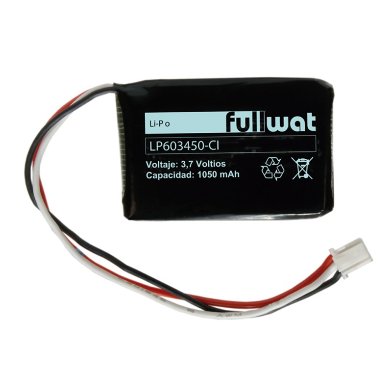 FULLWAT - LP603450-CI. Batería recargable prismática de Li-Po. 3,7Vdc / 1,050Ah