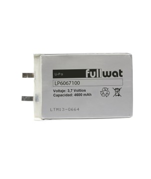 FULLWAT - LP6067100. Bateria recarregável prismática de Li-Po. 3,7Vdc / 4,600Ah