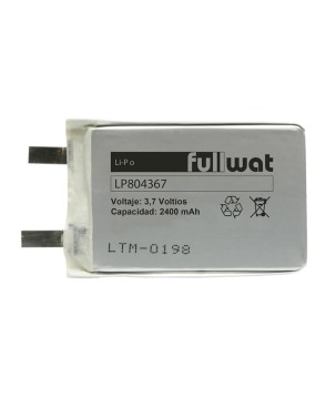 FULLWAT - LP804367. Batería recargable prismática de Li-Po. 3,7Vdc / 2,400Ah