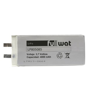 FULLWAT - LP805085. Bateria recarregável prismática de Li-Po. 3,7Vdc / 4,000Ah