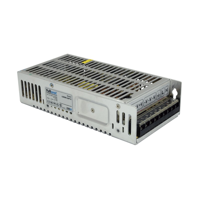 FULLWAT - LUXOR-22P12. 220W switching power supply, 90 ~ 132  | 180 ~ 264  Vac - 12Vdc / 18,5A