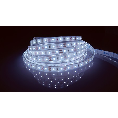 FULLWAT - MKT-2835-DY-HWX. LED-Streifen  speziell für lebensmittel. 6500K - Bläuliches Weiß - 24Vdc - 960 Lm/m - IP67