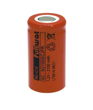 FULLWAT - N2100SCJFR. Ni-Cd cylindrical rechargeable battery. SC  model . 1,2Vdc / 2,100Ah