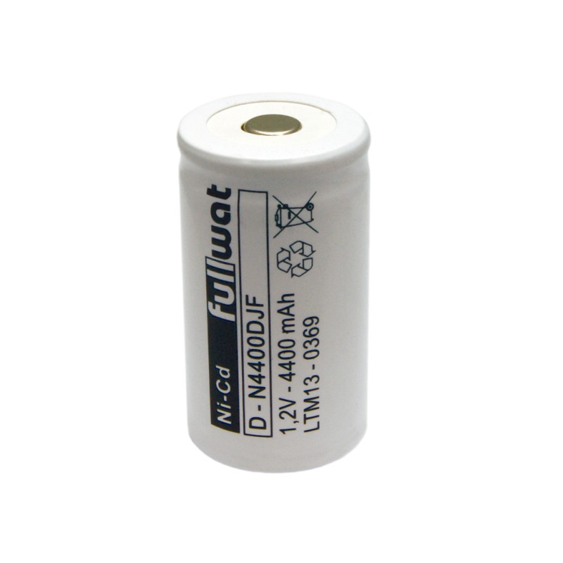 FULLWAT - N4400DJF. Bateria recarregável em formato  cilíndrica de Ni-Cd. Modelo D. 1,2Vdc / 4,400Ah