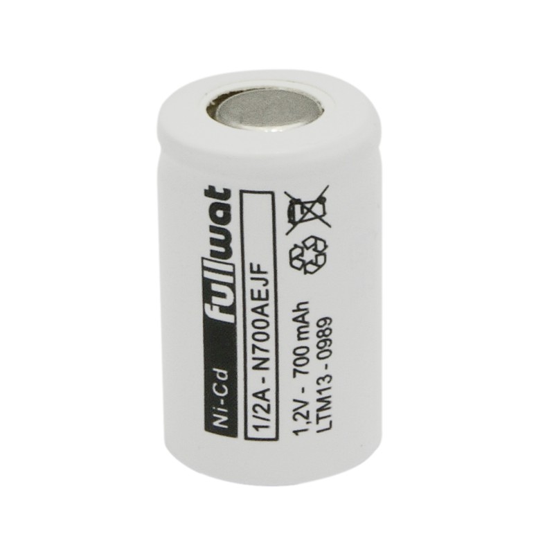 FULLWAT - N700AEJF. Ni-Cd cylindrical rechargeable battery. 1/2A model . 1,2Vdc / 0,700Ah