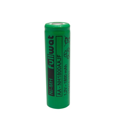 FULLWAT - NH1800AAJF. Bateria recarregável em formato  cilíndrica de Ni-MH. Modelo AA. 1,2Vdc / 1,800Ah