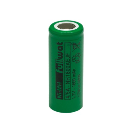 FULLWAT - NH1800AEJF. Bateria recarregável em formato  cilíndrica de Ni-MH. Modelo 4/5A. 1,2Vdc / 1,800Ah