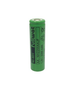 FULLWAT - NH2200AAJF. Bateria recarregável em formato  cilíndrica de Ni-MH. Modelo AA. 1,2Vdc / 2,200Ah