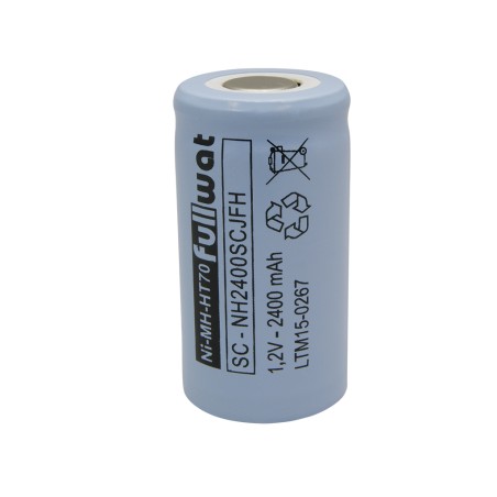 FULLWAT - NH2400SCJFH. Ni-MH cylindrical rechargeable battery. SC  model . 1,2Vdc / 2,400Ah