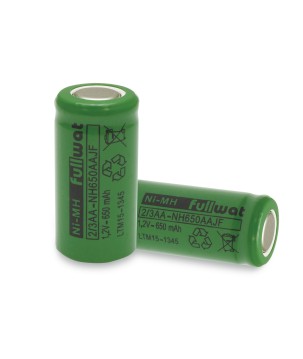 FULLWAT - NH650AAJF. Batería recargable cilíndrica de Ni-MH. Modelo 2/3AA. 1,2Vdc / 0,650Ah