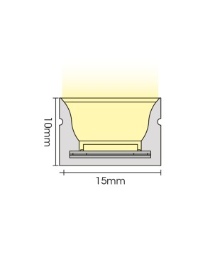 FULLWAT - NL-1015V-BC. Neón LED de flexión vertical con sección rectangular de 10x15mm.  Blanco cálido - 1195 Lm/m