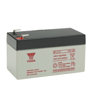YUASA - NP1.2-12. Lead Acid rechargeable battery. AGM-VRLA technology. NP series. 12Vdc. / 1,2Ah 