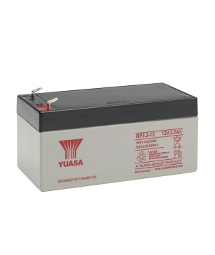 YUASA - NP3.2-12. Batterie rechargeable au Plomb-acide technologie AGM-VRLA. Série NP. 12Vdc / 3,2Ah