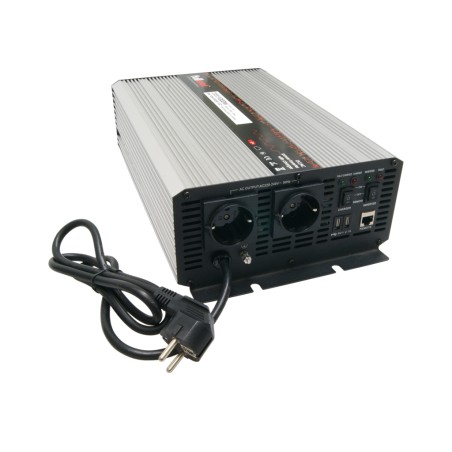 FULLWAT - PDA1000SS-24C. Convertidor de tensión DC/AC de 1000W de onda senoidal pura con cargador. 20 ~ 30Vdc - 230Vac