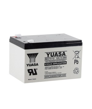 YUASA - REC14-12. Lead Acid rechargeable battery. AGM-VRLA technology. REC series. 12Vdc. / 14Ah 