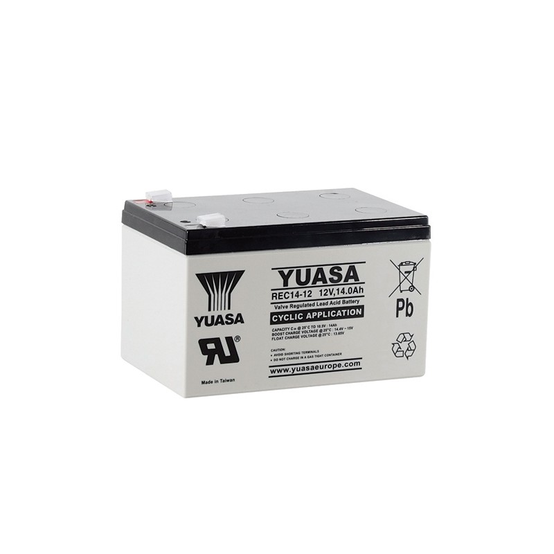 YUASA - REC14-12. Bateria recarregável de chumbo ácido en tecnologia AGM-VRLA. Série REC. 12Vdc / 14Ah