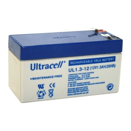 ULTRACELL - UL1.3-12. Lead Acid rechargeable battery. AGM-VRLA technology. UL series. 12Vdc. / 1,3Ah 