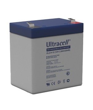 ULTRACELL - UL2.9-12. Batterie rechargeable au Plomb-acide technologie AGM-VRLA. Série UL. 12Vdc / 2,9Ah