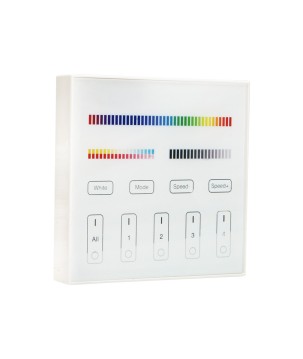 FULLWAT - LENNY-PAN-B4-B. Painel de toque de parede cor branco para 4 zona(s). DIM | CCT | RGB | RGBW | RGBWW