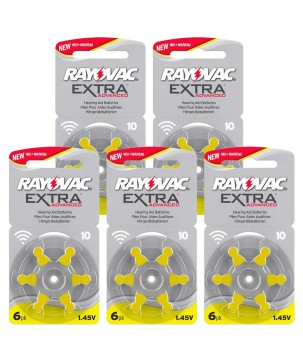 RAYOVAC - 10ZA.  Pila de zinco-aria per apparecchi acustici   in formato botonne / 10. 1,4Vdc