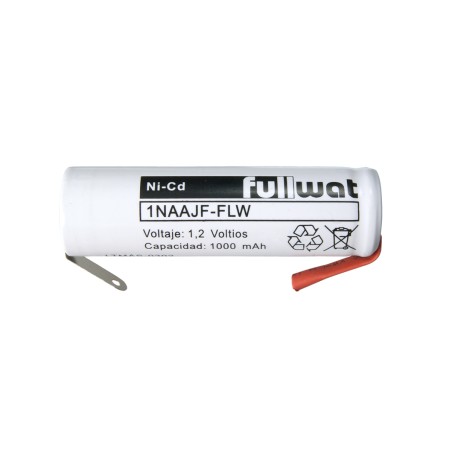 FULLWAT - 1NAAJF-FLW. Bateria recarregável em formato  cilíndrica de Ni-Cd. Modelo AA. 1,2Vdc / 1,000Ah