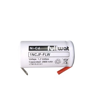 FULLWAT - 1NCJF-FLW. Bateria recarregável em formato  cilíndrica de Ni-Cd. Modelo C. 1,2Vdc / 2,800Ah