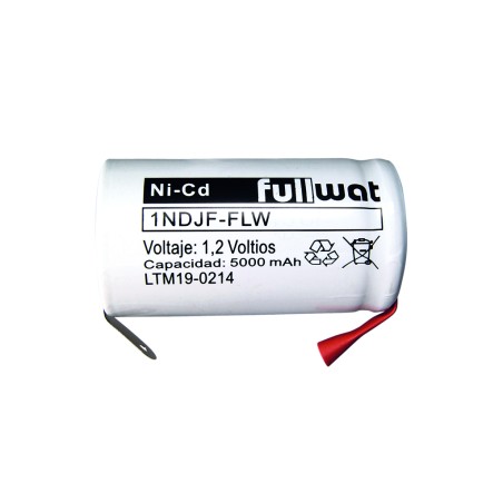 FULLWAT - 1NDJF-FLW. Bateria recarregável em formato  cilíndrica de Ni-Cd. Modelo D. 1,2Vdc / 5Ah