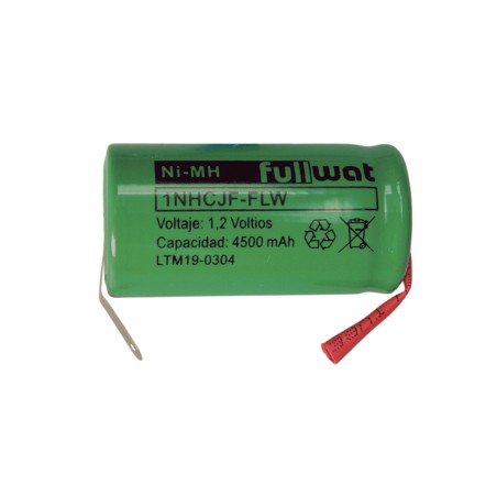 FULLWAT - 1NHCJF-FLW. Bateria recarregável em formato  cilíndrica de Ni-MH. Modelo C. 1,2Vdc / 4,500Ah