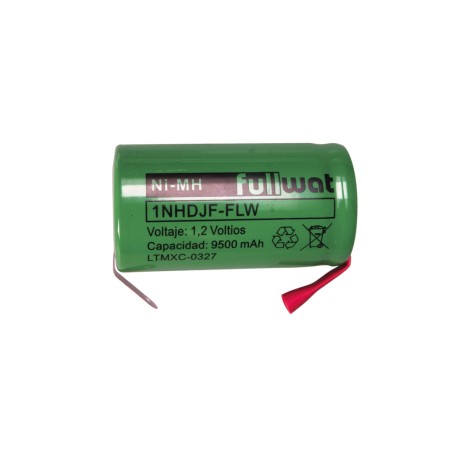 FULLWAT - 1NHDJF-FLW. Bateria recarregável em formato  cilíndrica de Ni-MH. Modelo D. 1,2Vdc / 9,5Ah